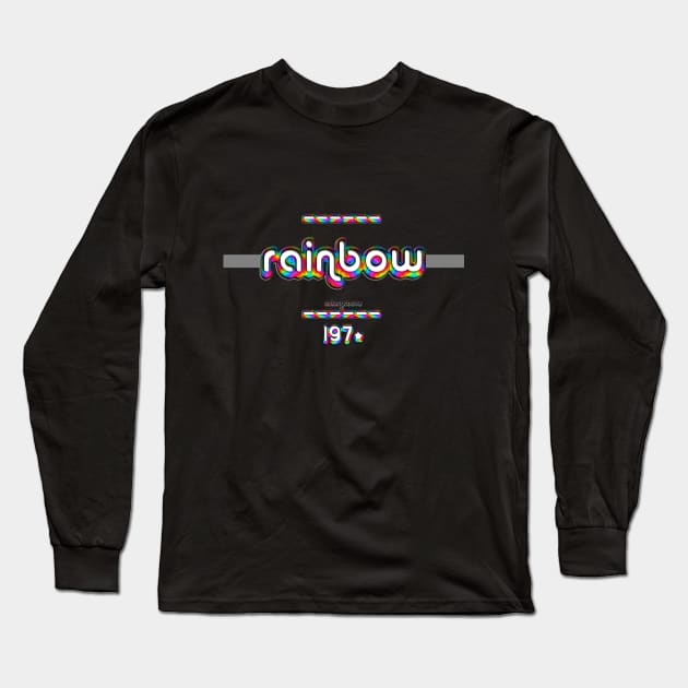 Rainbow 1970 ColorGroove Retro-Rainbow-Tube nostalgia (wf) Long Sleeve T-Shirt by Blackout Design